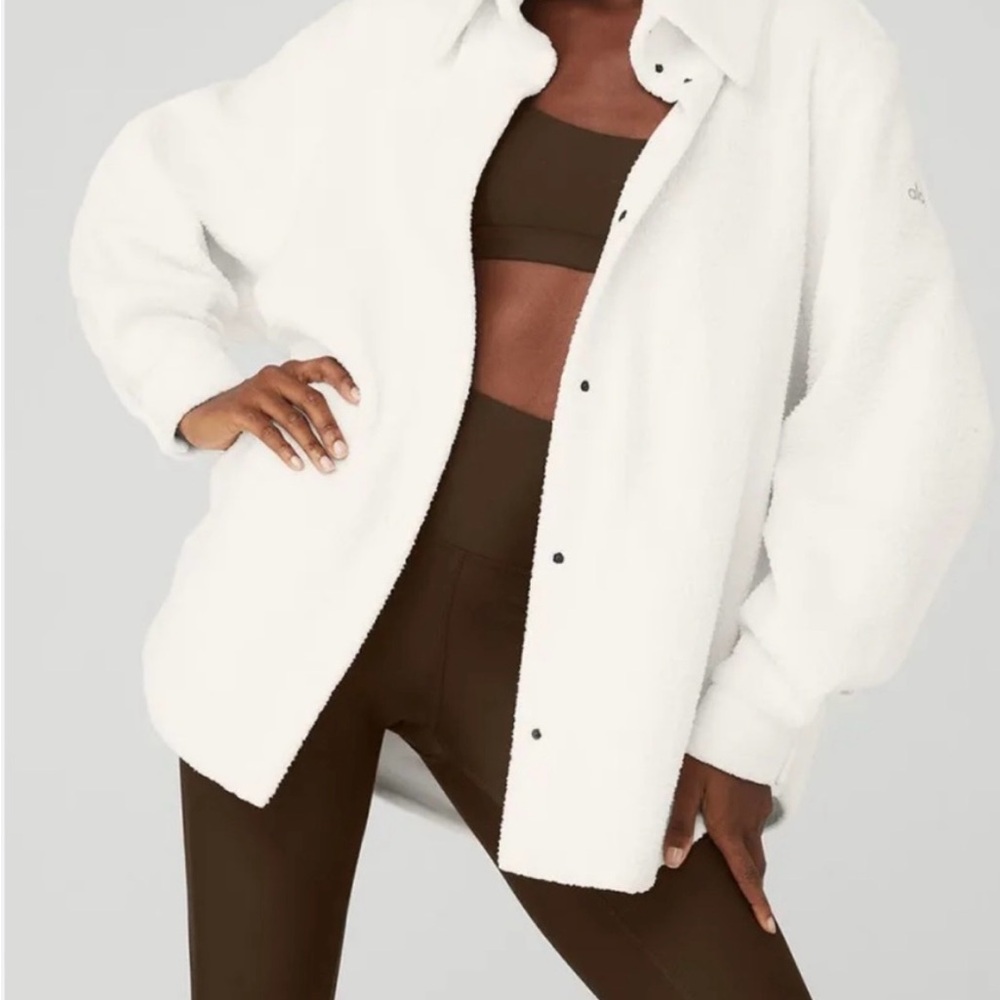 Alo micro Sherpa envy shacket - ivory